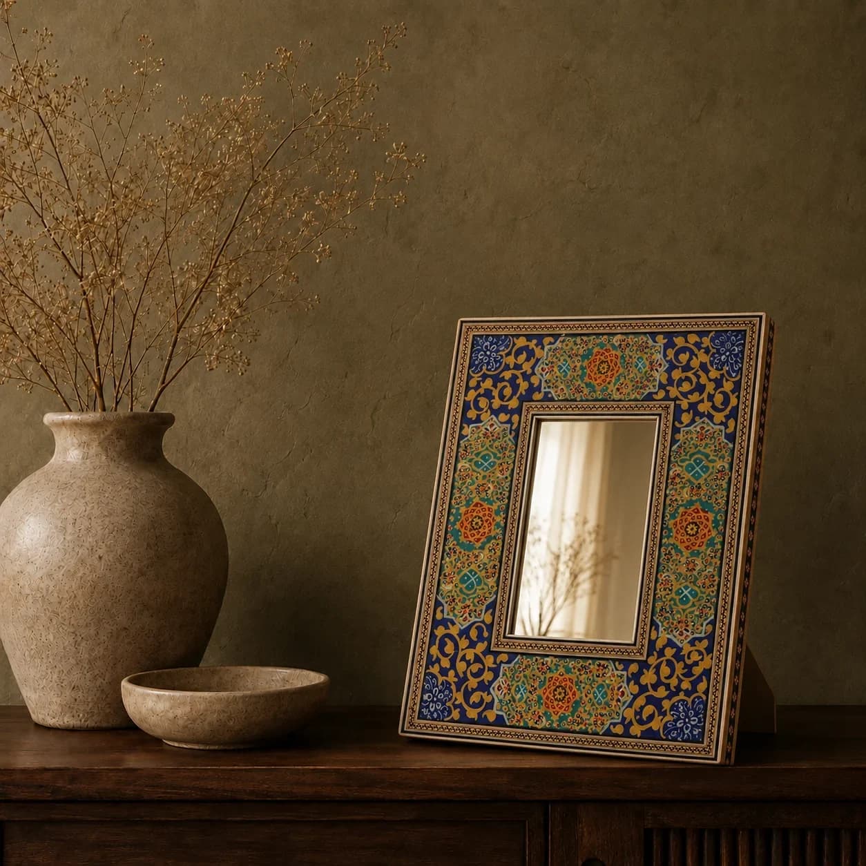 Turquoise Hatem Mirror, Medium