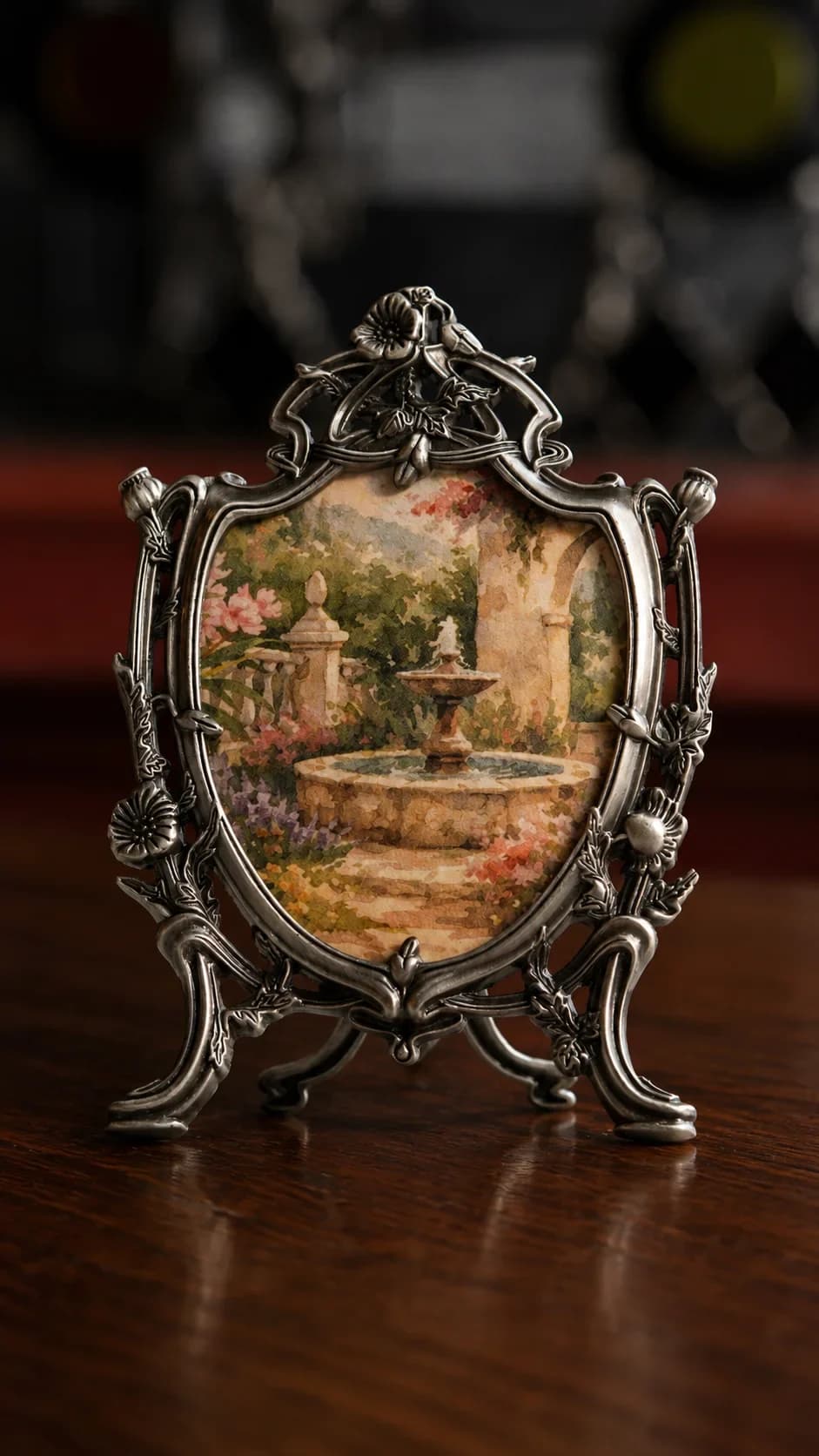Vintage fotolijst met bloemmotief