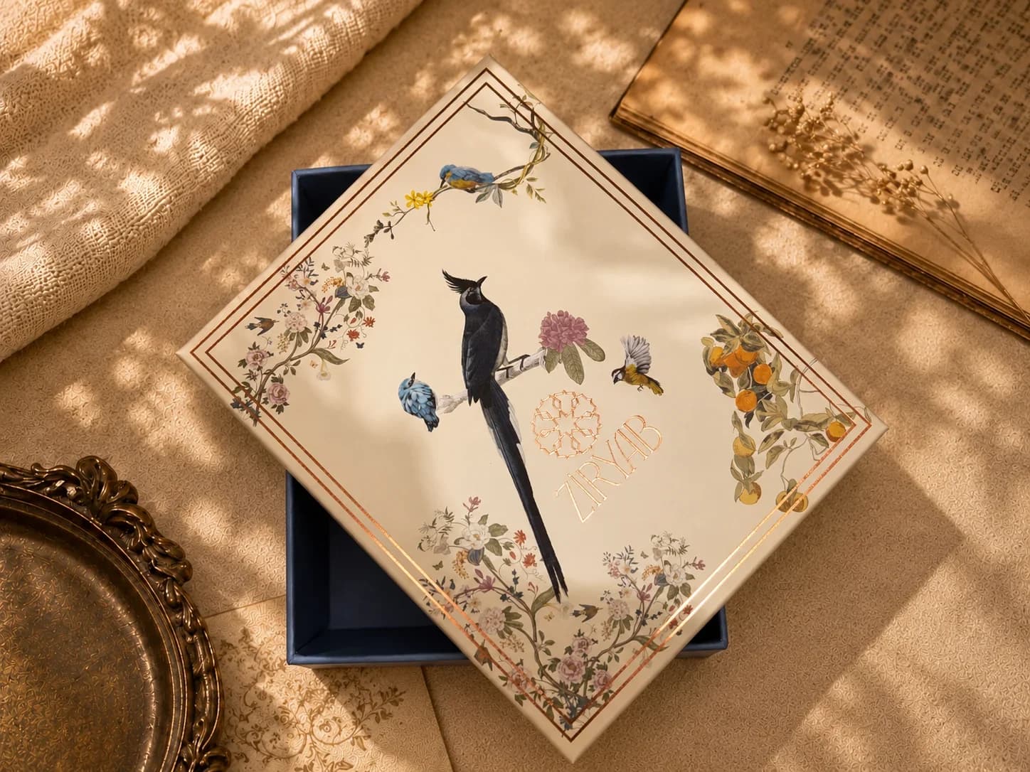 Ziryab-cadeaudoos met dessin, groot